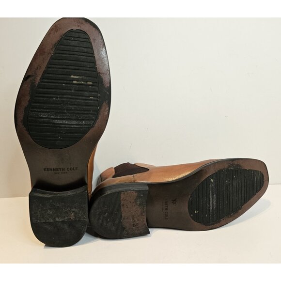 Men’s Kenneth Cole Brown Leather Chelsea Boots Men’s 7.5 - Picture 11 of 12